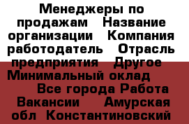 Менеджеры по продажам › Название организации ­ Компания-работодатель › Отрасль предприятия ­ Другое › Минимальный оклад ­ 15 000 - Все города Работа » Вакансии   . Амурская обл.,Константиновский р-н